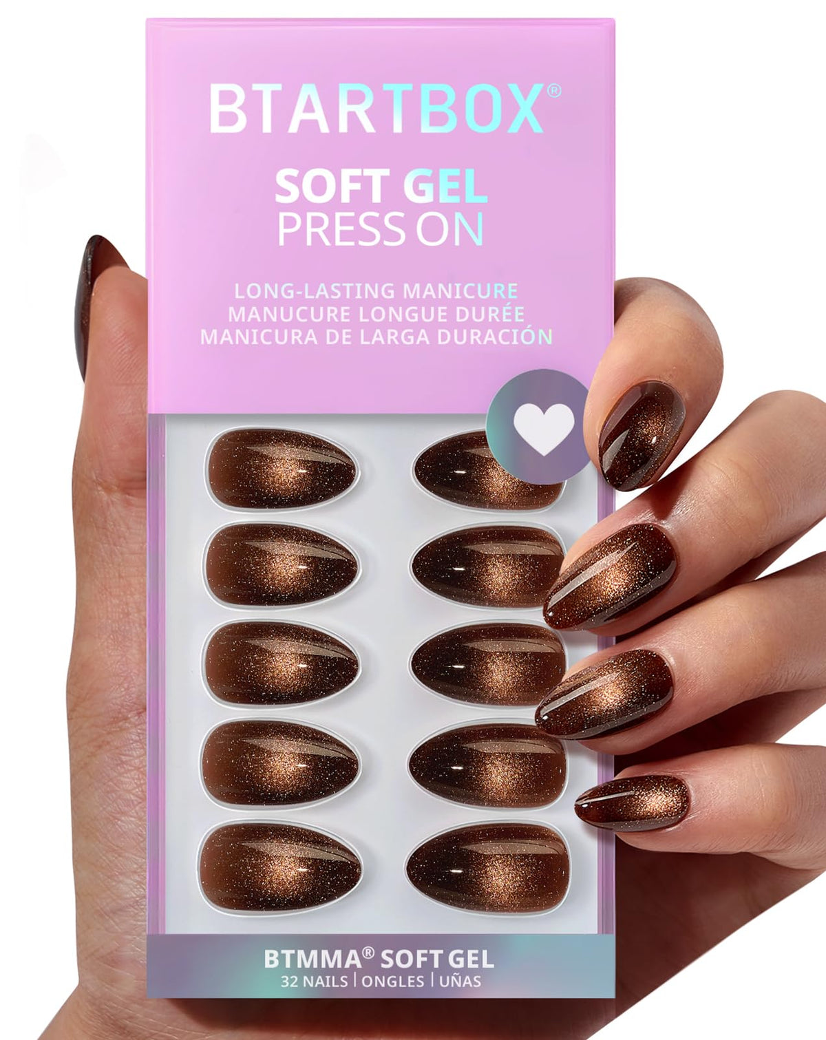 BTArtbox Mocha Hypnotic Press On Nails front view