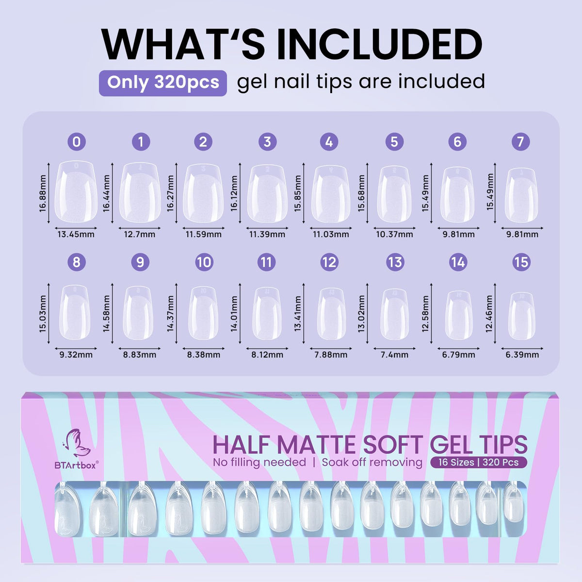 BTArtbox nail tips displayed with nail art tools