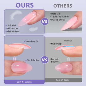BTArtbox Nude Press On Nails applied on hands