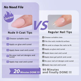 BTArtbox Nude Press On Nails Short Almond packaging