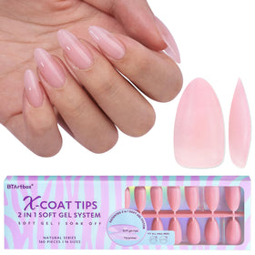 BTArtbox Pink Press On Nails front view with 160 pieces