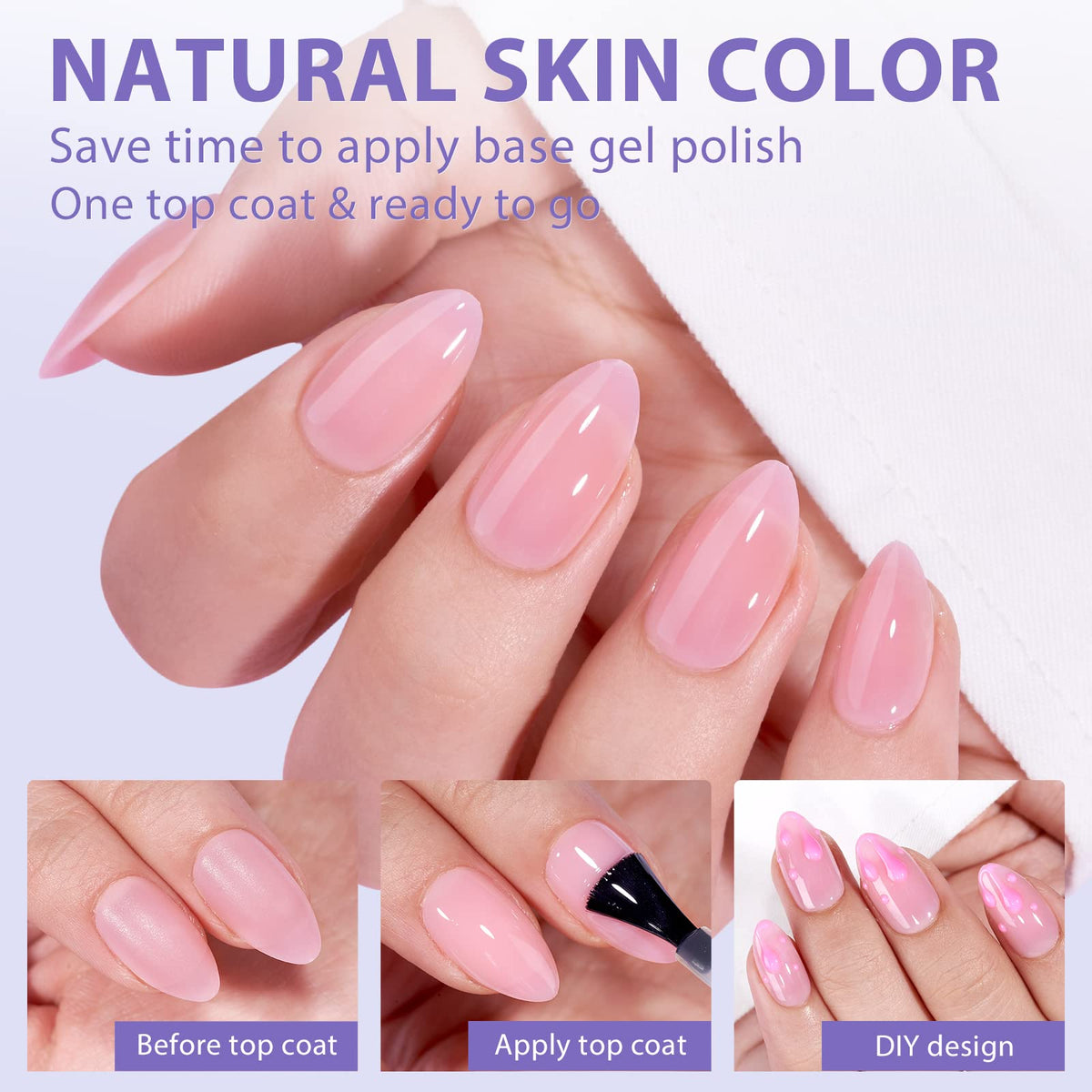 BTArtbox Pink Press On Nails Short Almond size options display