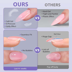 BTArtbox Pink Press On Nails showing various sizes