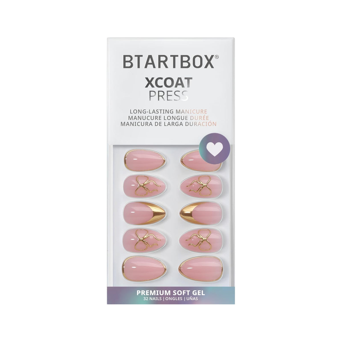 BTArtbox Press On Nails Almond Gold French Tip lifestyle scene