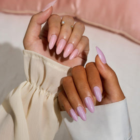 BTArtbox Press On Nails Almond Lucky Us Glitter Purple with included accessories