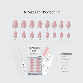 BTArtbox Press On Nails Almond Secret Signal application guide and tools