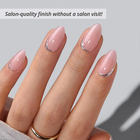 BTArtbox Press On Nails Almond Secret Signal side view showing nail sizes
