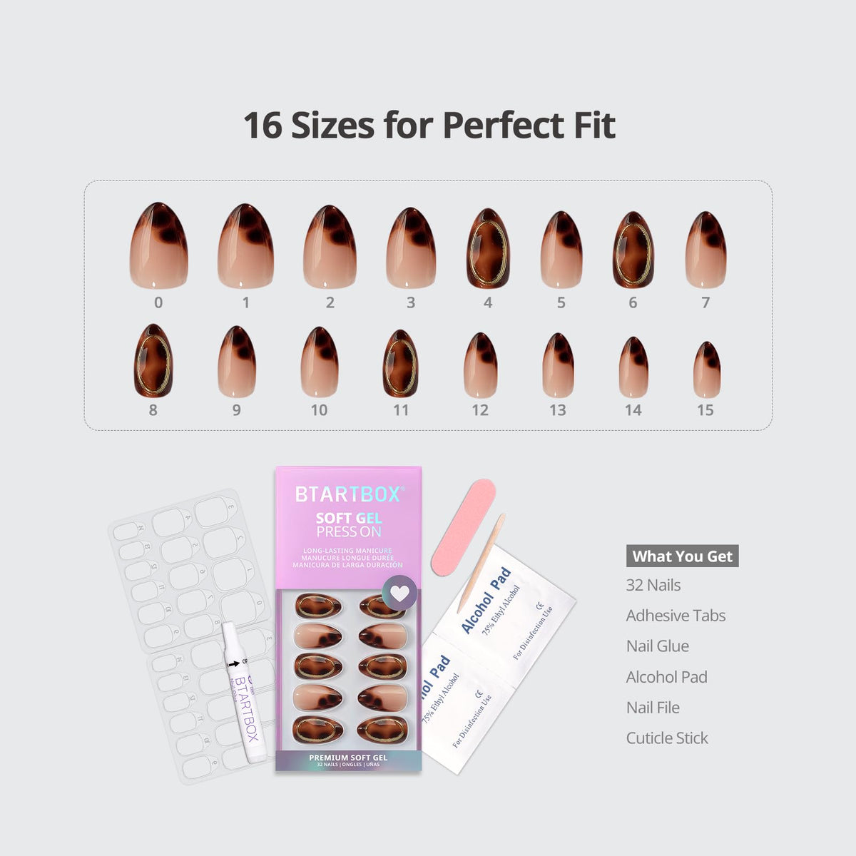 BTArtbox Press On Nails Amber Hoops application guide