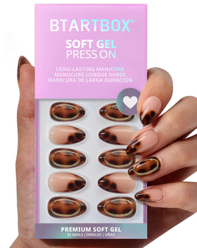 BTArtbox Press On Nails Amber Hoops front view