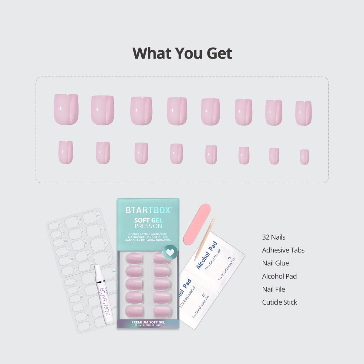 BTArtbox Press On Nails Baby Pink lifestyle scene