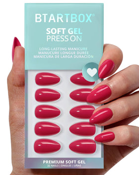 BTArtbox Press On Nails Berry Blod front view