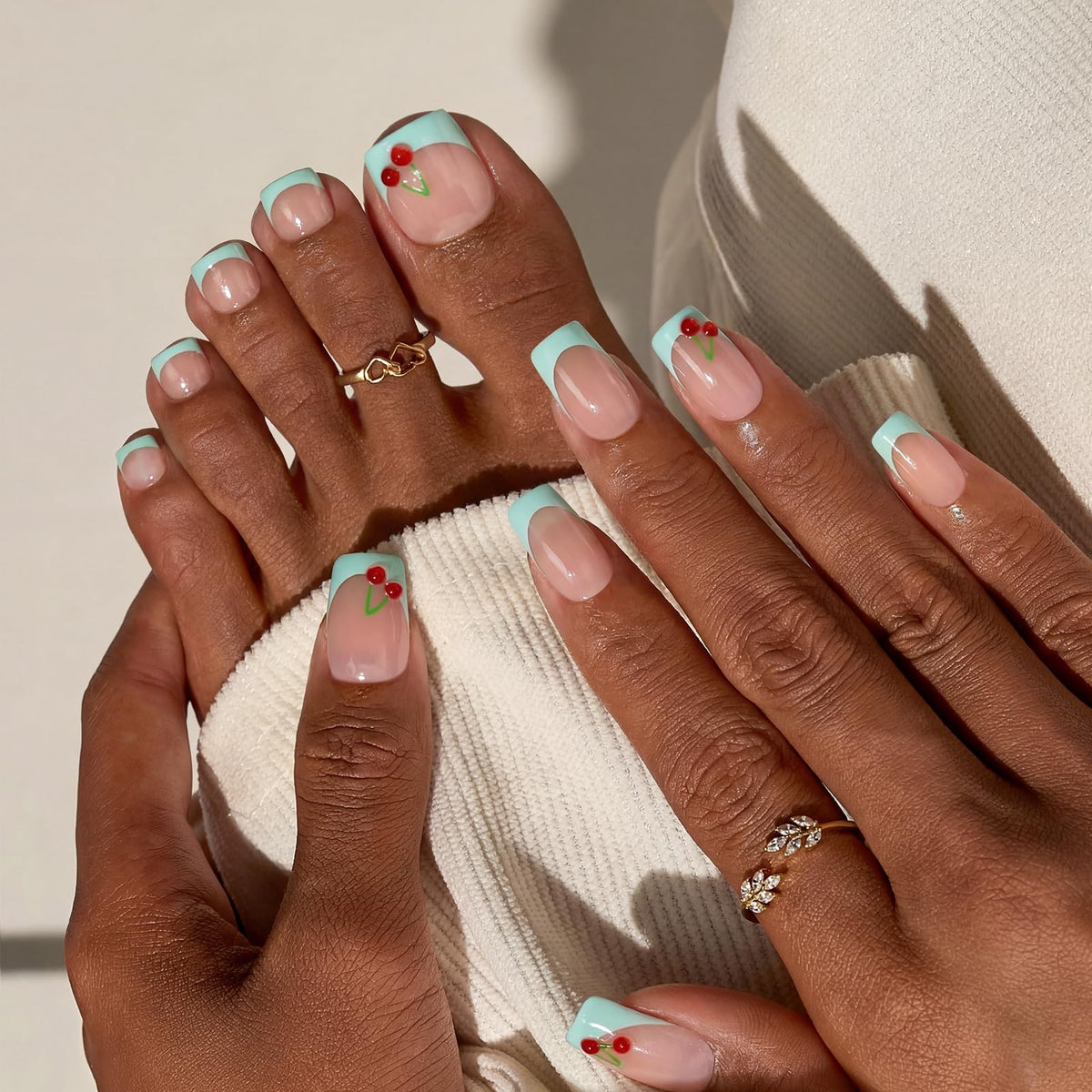 BTArtbox Press On Nails Berry Pail short square nails in various sizes