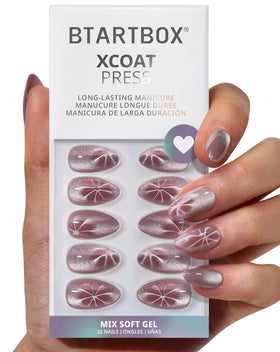 BTArtbox Press On Nails Berry Spark front view