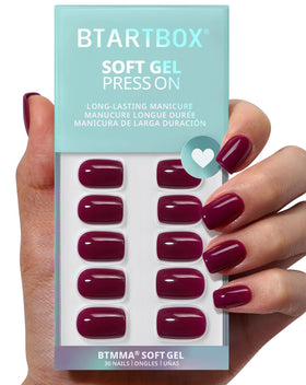 BTArtbox Press On Nails Blackberry front view with 32 nails