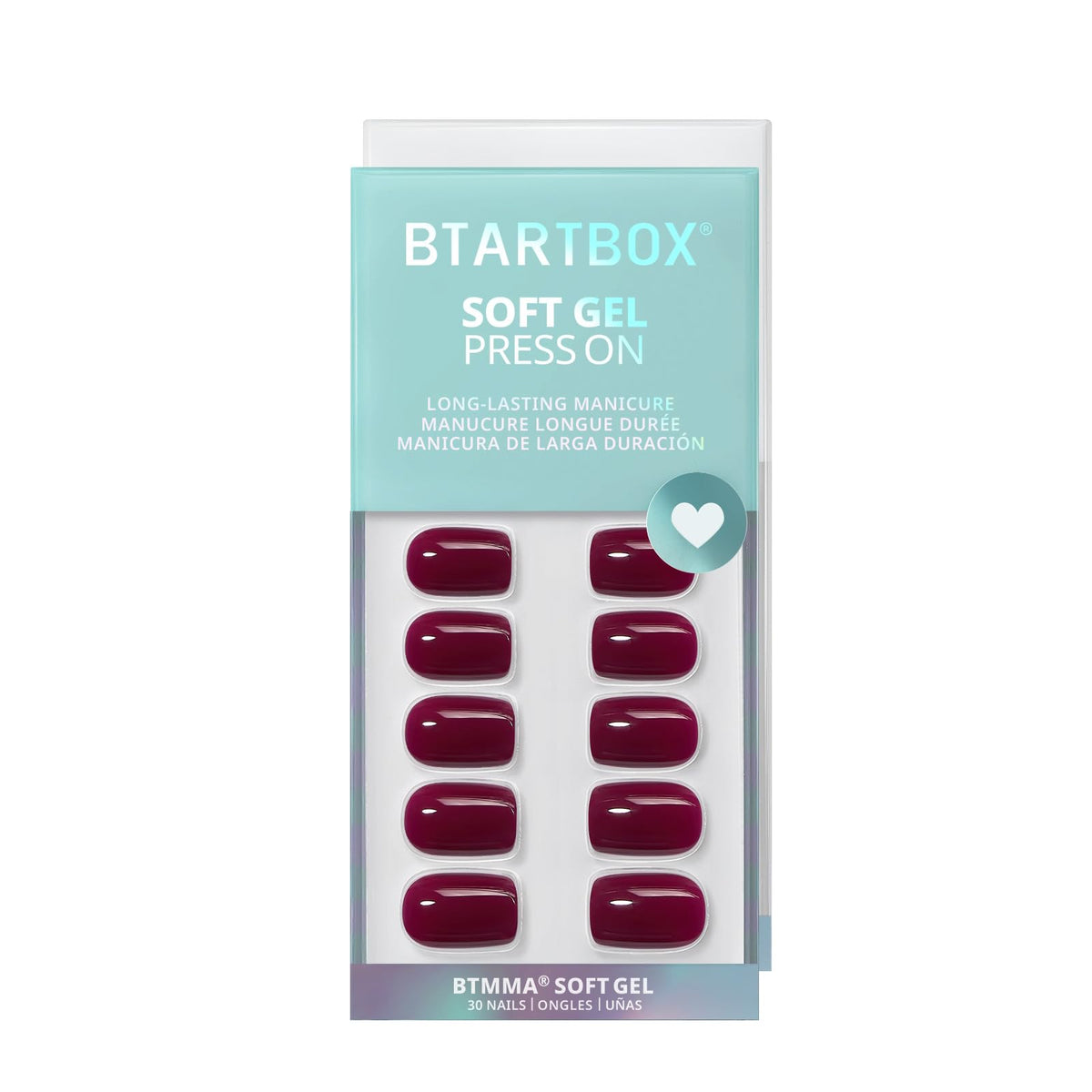 BTArtbox Press On Nails Blackberry with alcohol pads and file