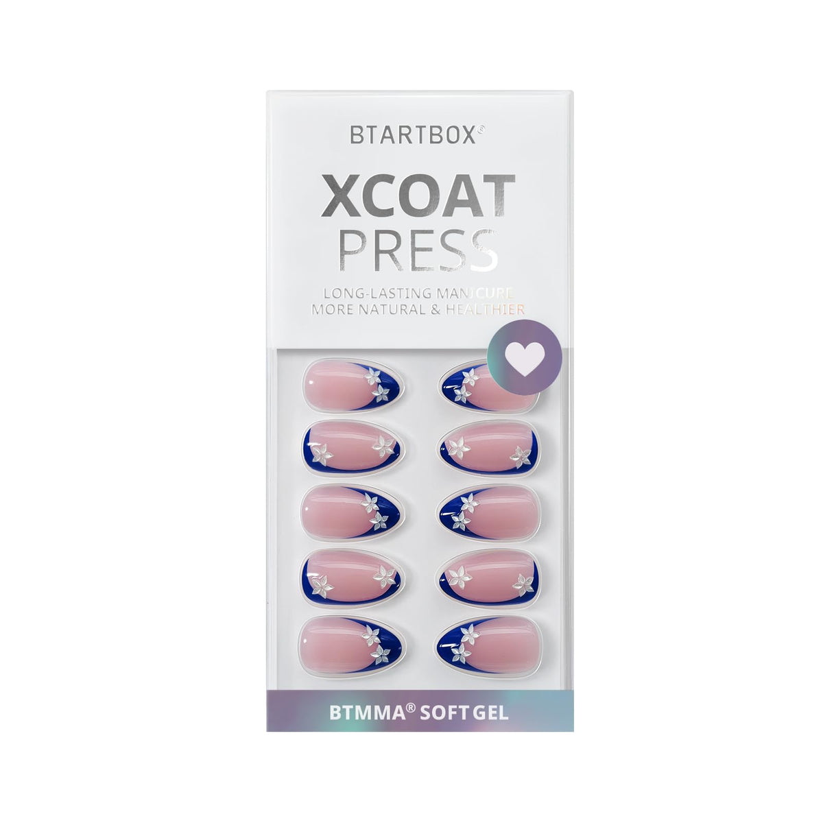 BTArtbox Press On Nails Blue Blossom in a lifestyle setting