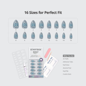 BTArtbox Press On Nails Blue Mirage application guide