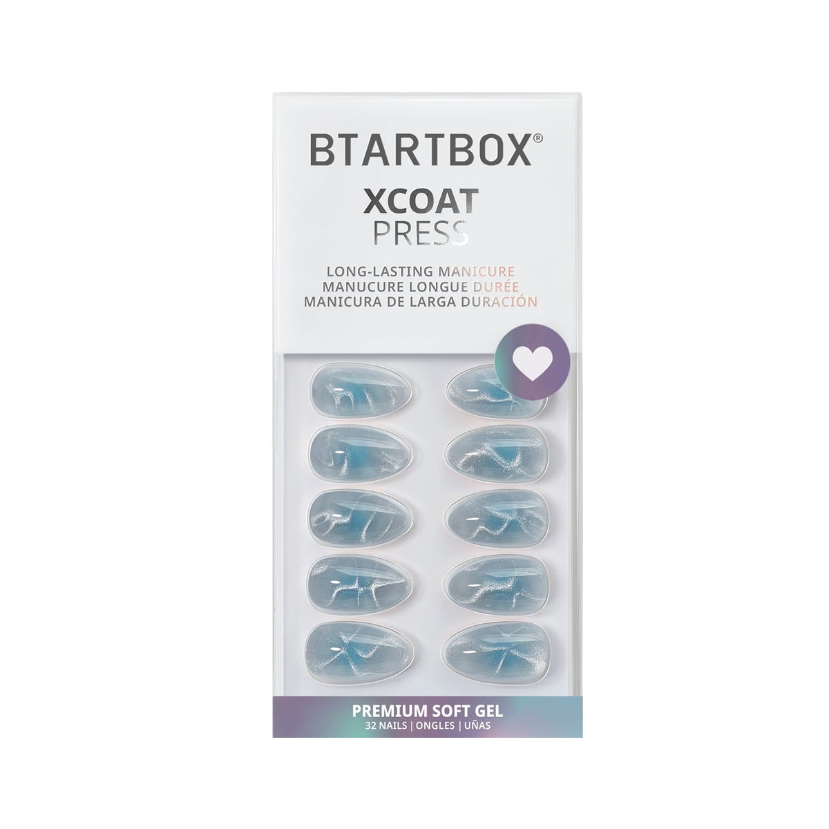 BTArtbox Press On Nails Blue Mirage in lifestyle setting
