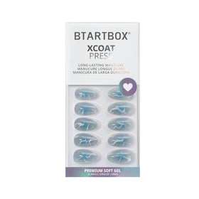 BTArtbox Press On Nails Blue Mirage in lifestyle setting