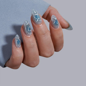 BTArtbox Press On Nails Blue Mirage with included accessories