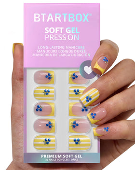 BTArtbox Press On Nails Blueberry Rain front view
