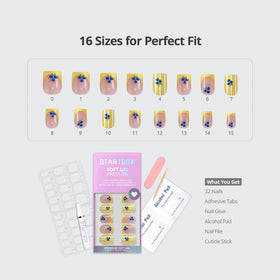 BTArtbox Press On Nails Blueberry Rain in various sizes