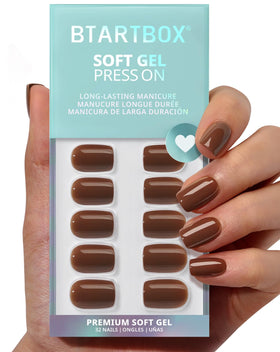 BTArtbox Press On Nails Bold Brew Short Square front view