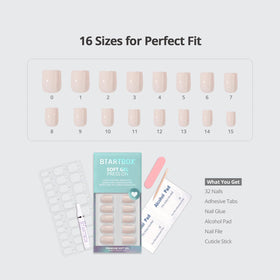 BTArtbox Press On Nails Brief Nude Short Square application guide