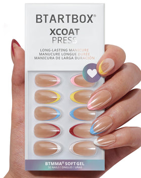 BTArtbox Press On Nails Cha-Cha Short Almond front view