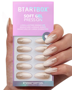 BTArtbox Press On Nails Champagne Frost front view