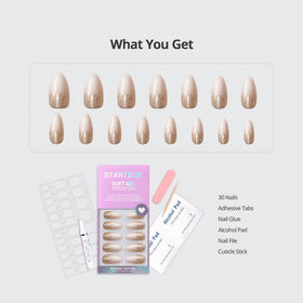 BTArtbox Press On Nails Champagne Frost in packaging