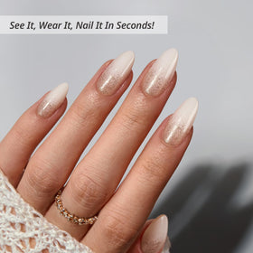 BTArtbox Press On Nails Champagne Frost side view