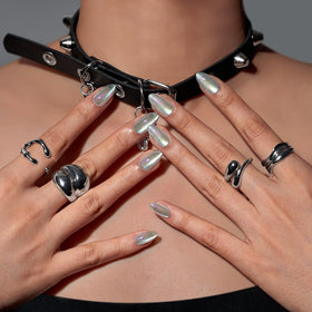 BTArtbox Press On Nails Chaos Chrome Short Almond packaging