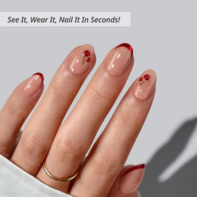 BTArtbox Press On Nails Cherry Charm packaging showing included items