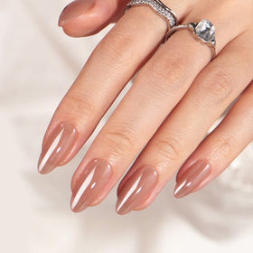 BTArtbox Press On Nails Chocolate Glazed front view
