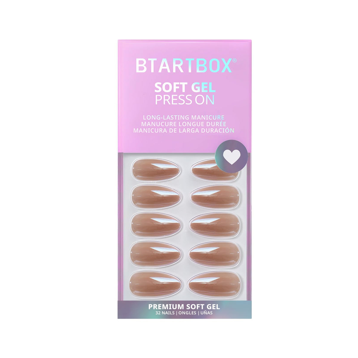 BTArtbox Press On Nails Chocolate Glazed with nail glue and file