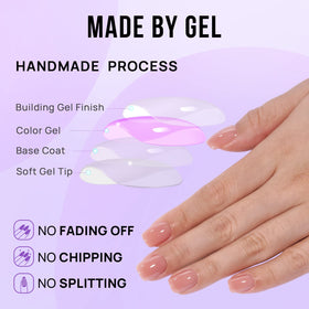 BTArtbox Press On Nails Cinnamon Short Square application guide