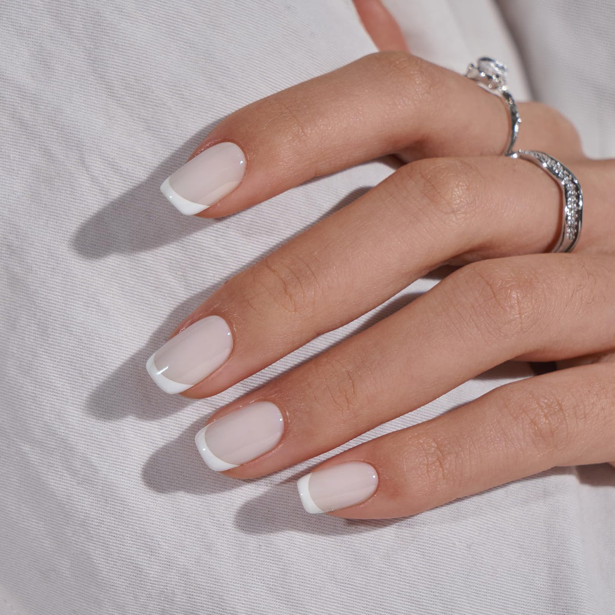 BTArtbox Press On Nails Classic French Short Square packaging