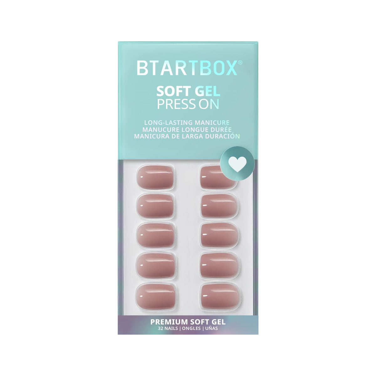 BTArtbox Press On Nails Clay Kiss Short Square alcohol pads