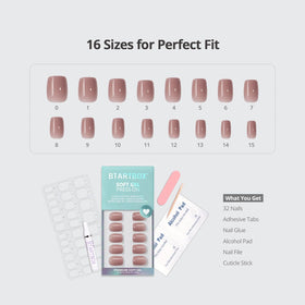 BTArtbox Press On Nails Clay Kiss Short Square nail glue