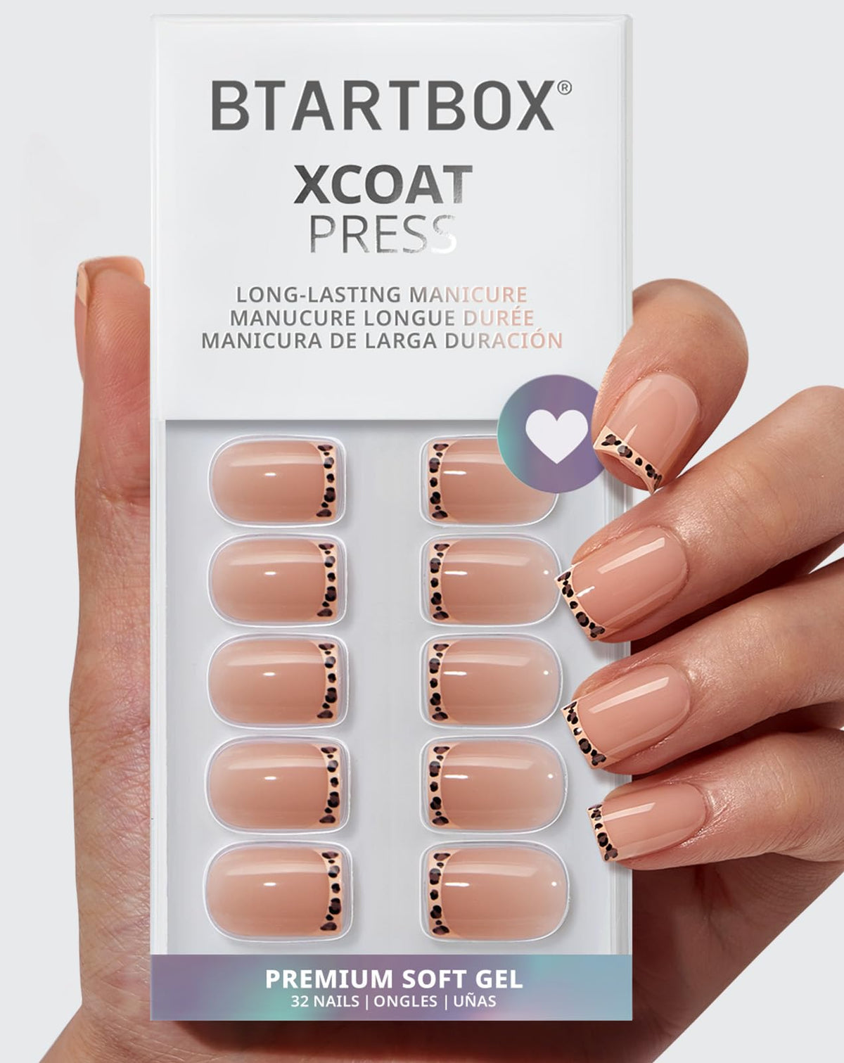 BTArtbox Press On Nails Dangerous Game front view with French tips