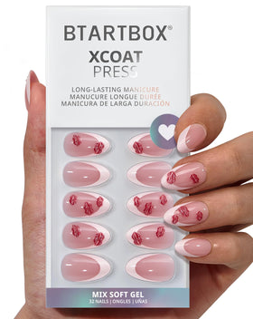 BTArtbox Press On Nails Date Night Short Almond front view