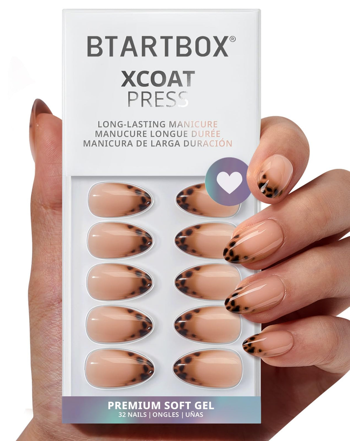 BTArtbox Press On Nails Espresso Leopard front view