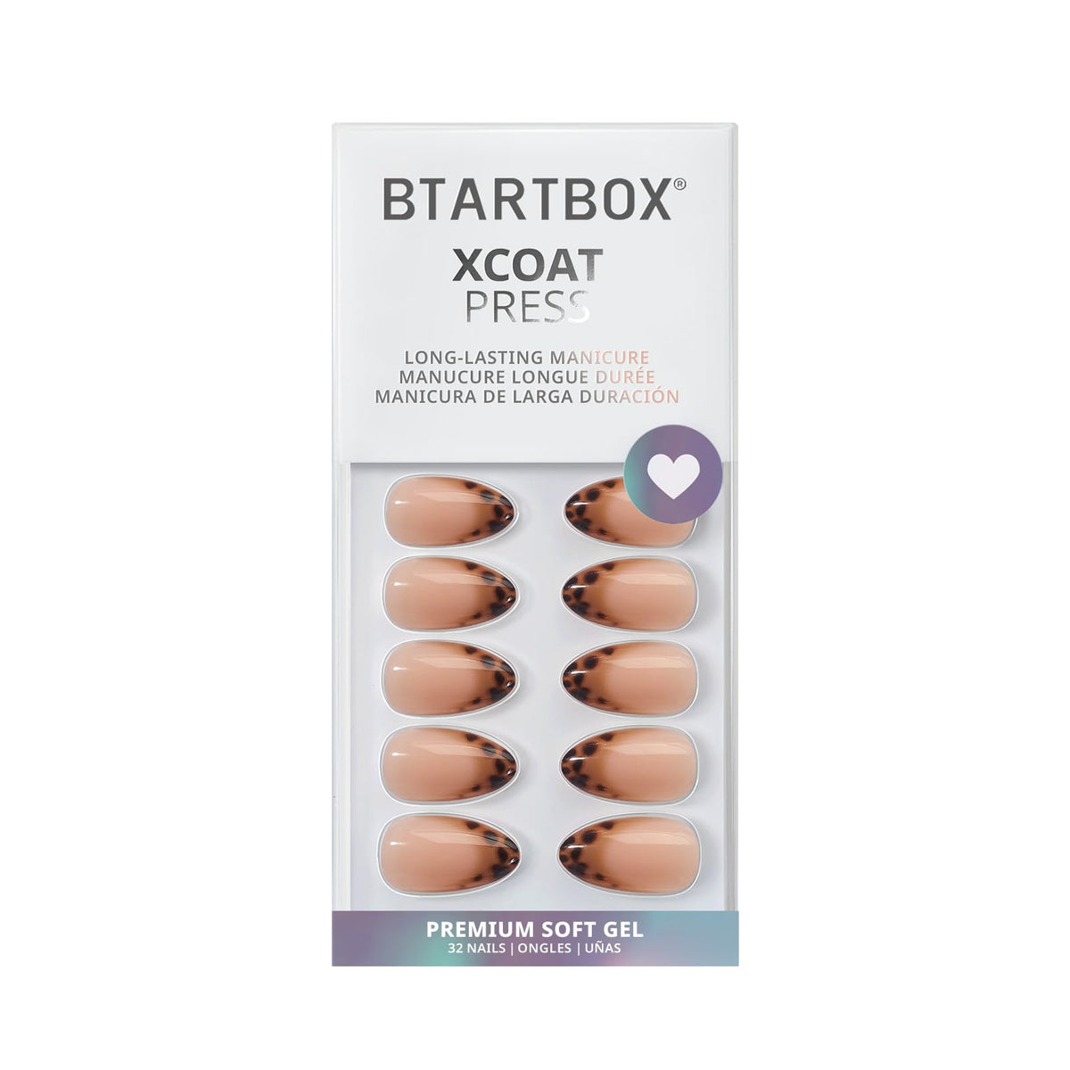 BTArtbox Press On Nails Espresso Leopard showing size options