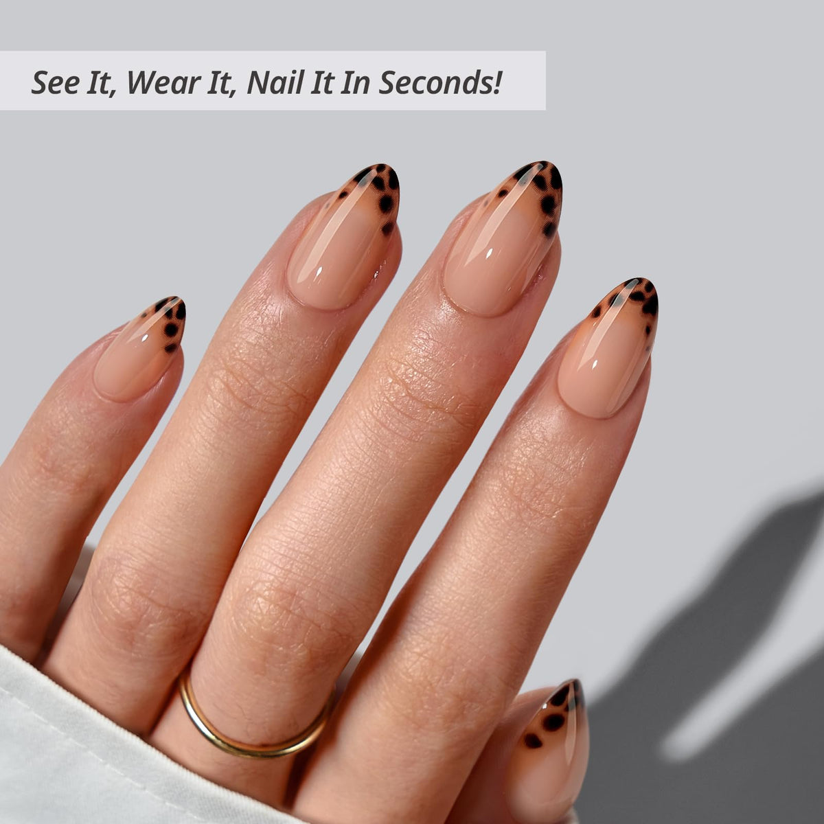 BTArtbox Press On Nails Espresso Leopard side view
