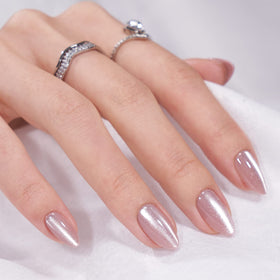 BTArtbox Press On Nails Falling Star Cat Eye side view