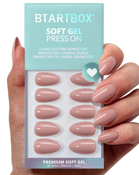BTArtbox Press On Nails Fawn Fleek front view with flesh pink nude finish