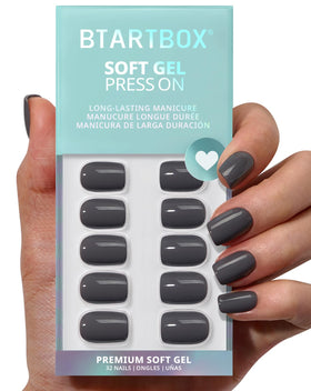 BTArtbox Press On Nails Fog Friend deep grey front view