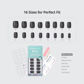 BTArtbox Press On Nails Fog Friend various sizes displayed