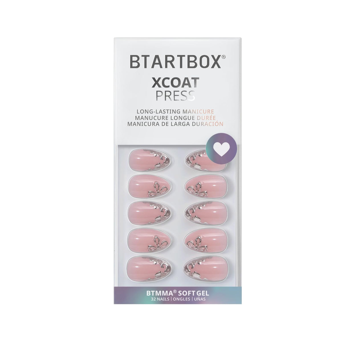 BTArtbox Press On Nails Frost Glam lifestyle image on hands